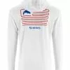 Simms Men's Tech Hoody - Artist Series - White/Trout Flag