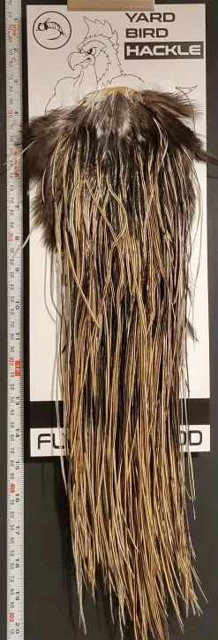 Flash Sale Hackle 703 - Yard Bird Saddle - Speckled Badger (size 16-18)