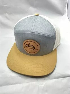 7 Panel Trucker Logo Hat - Gray/Gold
