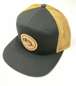 7 Panel Trucker Logo Hat - Gray & Yellow