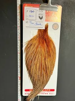 Flash Sale Hackle 130 - Whiting Cape Bronze - Barred Dark Ginger (sizes 8-22)