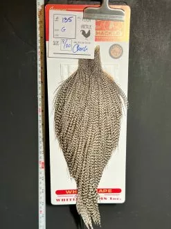 Flash Sale Hackle 135 - Whiting Cape Bronze - Grizzly (sizes 8-22)
