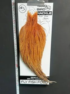 Flash Sale Hackle 304 - Yard Bird Saddle - Barred Dark Ginger (size 8-12)