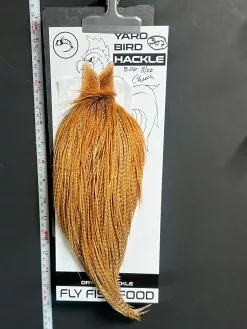 Flash Sale Hackle 307 - Yard Bird Saddle - Barred Dark Ginger (size 8-12)