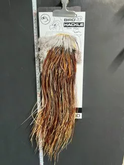 Flash Sale Hackle 313 - Yard Bird Saddle - Barred Dark Ginger (size 18-20)