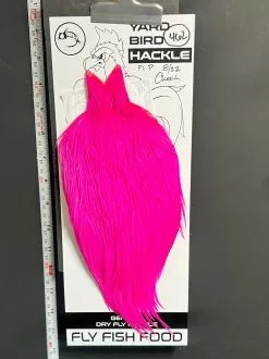 Flash Sale Hackle 462 - Yard Bird Cape - Hi Vis Pink (sizes 8-22)