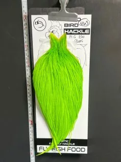 Flash Sale Hackle 463 - Yard Bird Cape - Hi Vis Fl. Green Chartreuse (sizes 8-22)