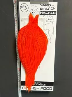 Flash Sale Hackle 46 - Yard Bird Cape - Hi Vis Orange (sizes 8-22)