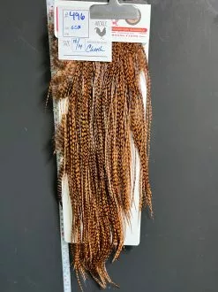 Flash Sale Hackle 496 - Whiting Saddle Bronze - Grizzly Dyed Brown (size 12-14)
