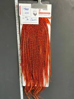 Flash Sale Hackle 500 - Whiting Saddle Pro - Grizzly Dyed Orange (size 14-16)