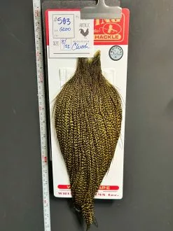Flash Sale Hackle 583 - Whiting Cape Silver - Grizzly Dyed Dark Olive (sizes 8-22)