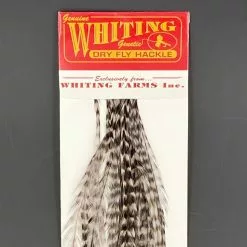 Whiting 100 Pack Dry Fly Hackle - Grizzly Dyed Medium Dun - 10