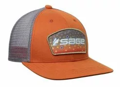 Sage Patch Trucker Hat -fishing Sales 2023 Patch Orange