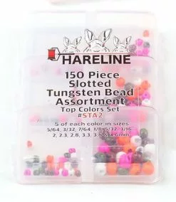 Hareline 150 Piece Slotted Tungsten Bead Assortment -fishing Sales 2023 STA2