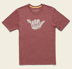 Howler Bros - Fish Shaka T-Shirt - Burgundy Heather