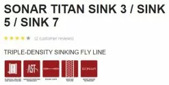 Scientific Anglers Sonar Titan Sink 3/Sink 5/Sink 7 Fly Line -fishing Sales 2023 SonarTitan3.5.7Tech