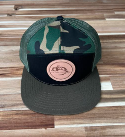 Fly Fish Food Logo Hat 7-Panel - Black/Camo/Loden