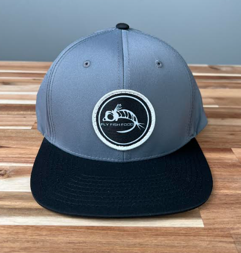 Fly Fish Food Golf/Athletic Logo Hat - Charcoal/Black 3 Fly Fish Food Golf/Athletic Logo Hat - Charcoal/Black